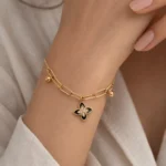 Linked Clover Charm Bracelet