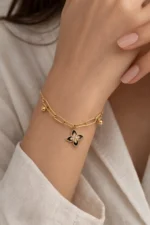 Linked Clover Charm Bracelet