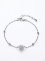 Silver Stone Ball Bracelet - Image 2