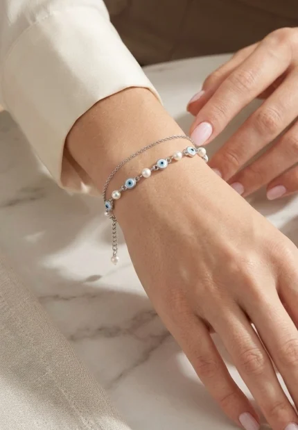 Silver evil eye Bracelet