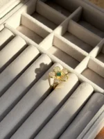 Studded Flower Ring (Size 6)