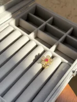 Studded Flower Ring (Size 6) - Image 3