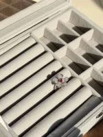 Silver Studded Flower Ring (Size-6) - Image 2