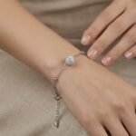 Silver Stone Ball Bracelet