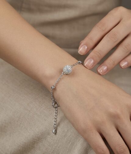 Silver Stone Ball Bracelet