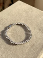 Diamond silver tennis bracelet - Image 2