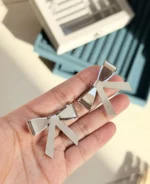 Silver Bow Earrings - Image 2