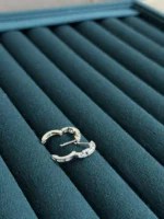 Silver Studded Mini Hoop