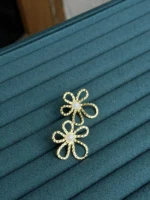 Textured Flower Earrings - Image 2