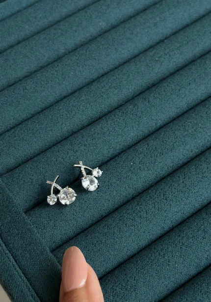 Silver Cherry Studs