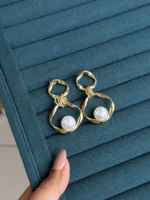 Dangle Pearl Earrings - Image 4