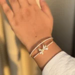Double Band Bow Bracelet (Adjustable )