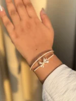 Double Band Bow Bracelet (Adjustable )