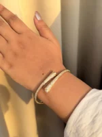 Studded Gold Handcuff