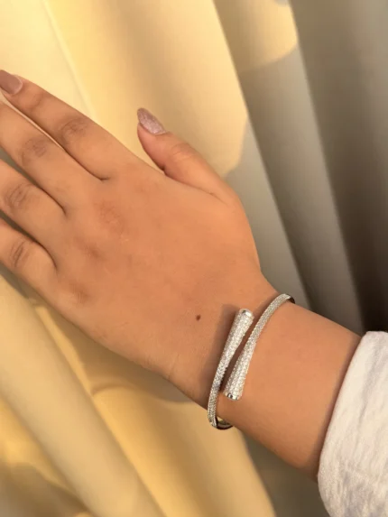 Studded Silver Handcuff