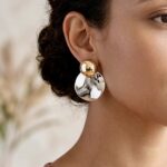 Metallic Two Tone Earrings