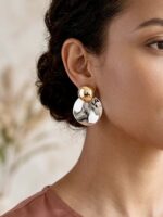 Metallic Two Tone Earrings
