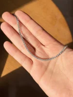 Tiny Silver Tennis Bracelet - Image 2