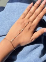 Dainty Stone Hand Chain - Image 3
