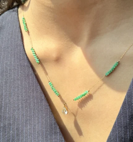 Green Crystal Drop Pendent