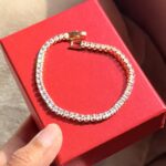 Golden Cubic Tennis Bracelet