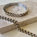 Dual Tone Watch Strap Bracelet - Image 2